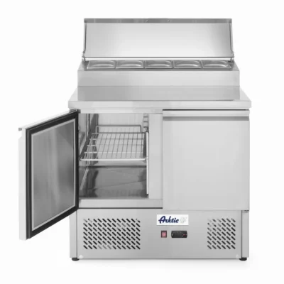 Saladette met 2 deuren en verhoogde GN vitrine 300L - Main Image