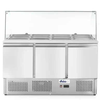Saladette met 3 deuren en glazen vitrine 380L - Main Image