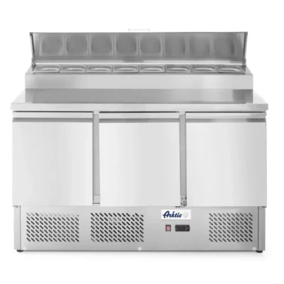 Saladette met 3 deuren en verhoogde GN vitrine 380L - Main Image