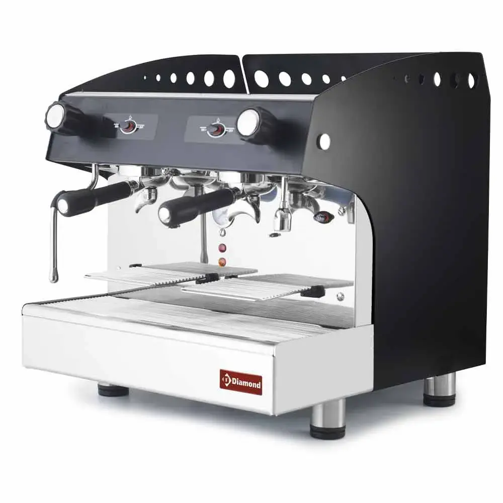 Semi-automatic expresso coffee machine 2 groups - BLACK - Main Image