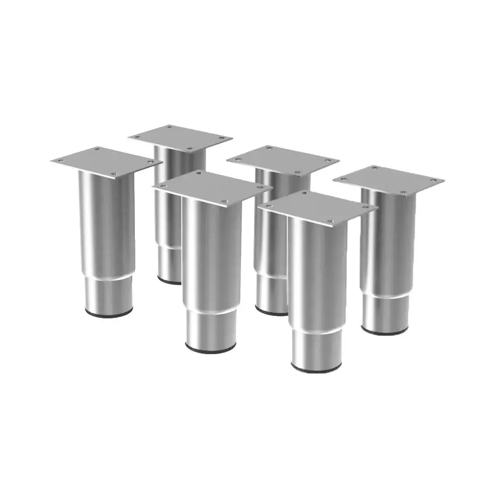 Set of 6 adjustable stainless steel feet (h.125mm) - Main Image