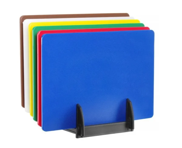 Set van 6 HACCPsnijplanken met rek