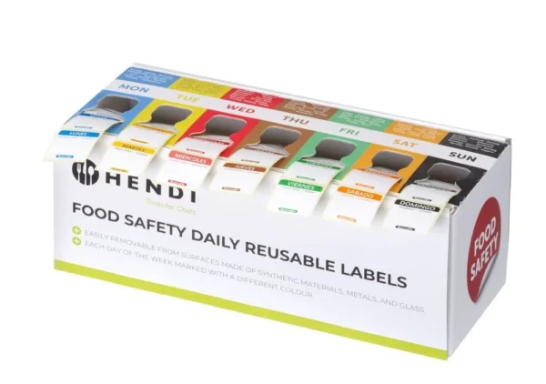 Set voedselveiligheidsstickers, multifunctioneel, eenvoudig verwijderbaar, met een dispenser