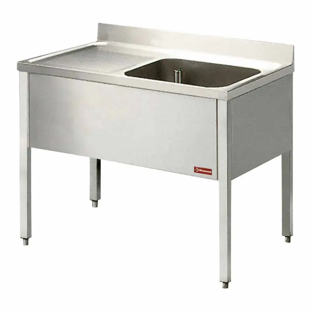 Sink 1 tank and 1 left draining board, with base - Main Image
