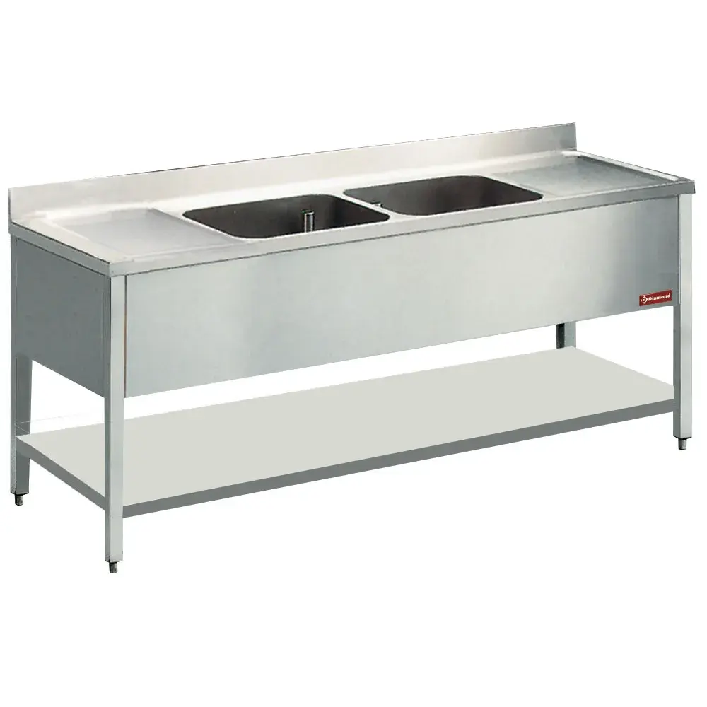 Sink 2 tanks, 2 drip pans + sill - Main Image