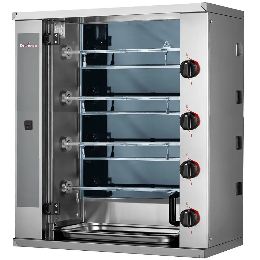 SMALL Vitroceramic chicken roaster, 4 spits (12 chicken) - Main Image