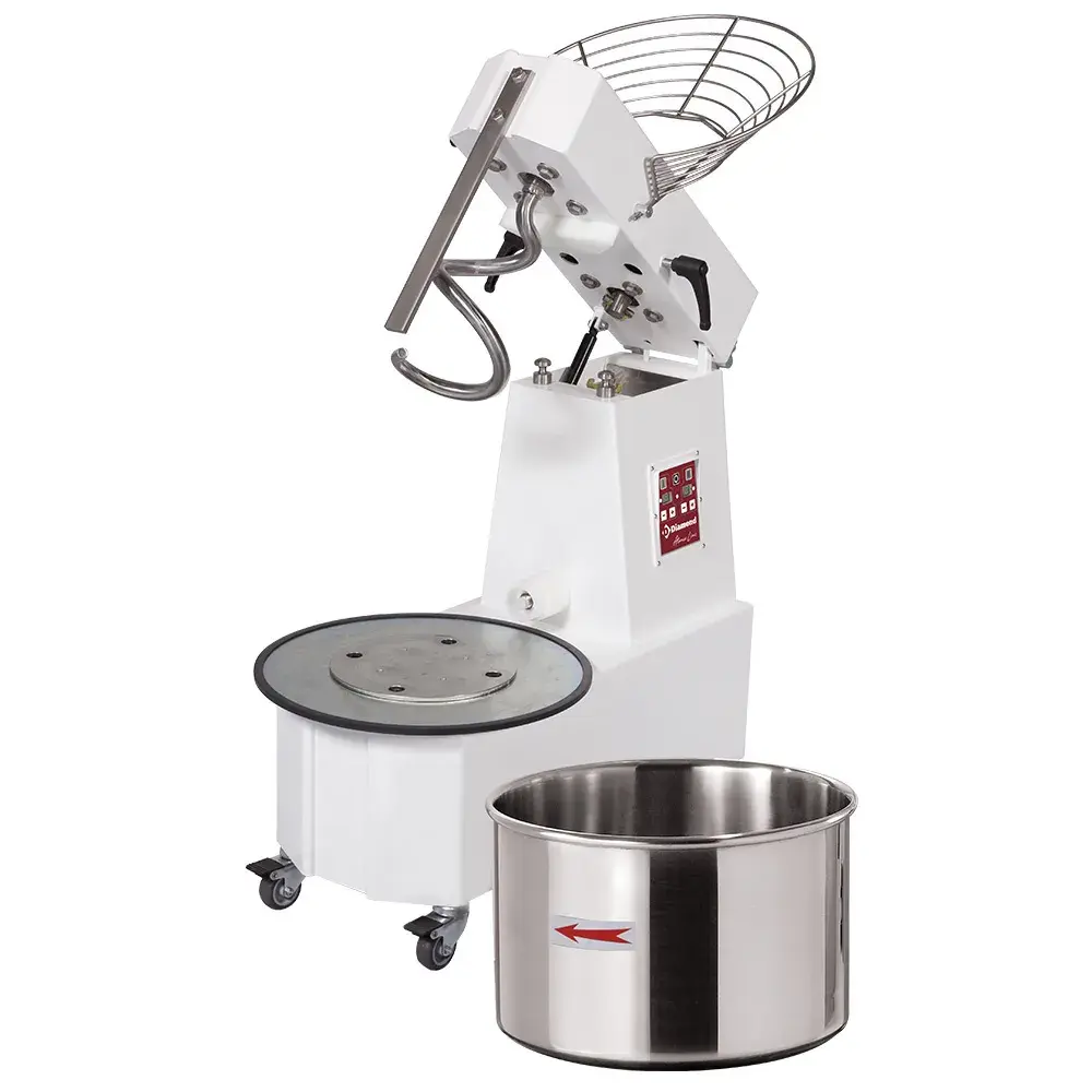 Spiral mixer 53 liters tilting head, removable bowl, 2 speeds, - Automatic, digital, on wheels - Main Image
