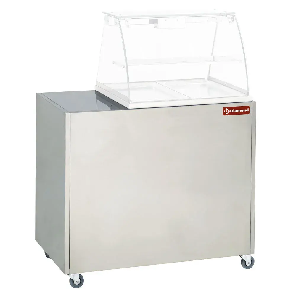 Stainless steel cupboard, support for display VBE-211, on castors. - Main Image