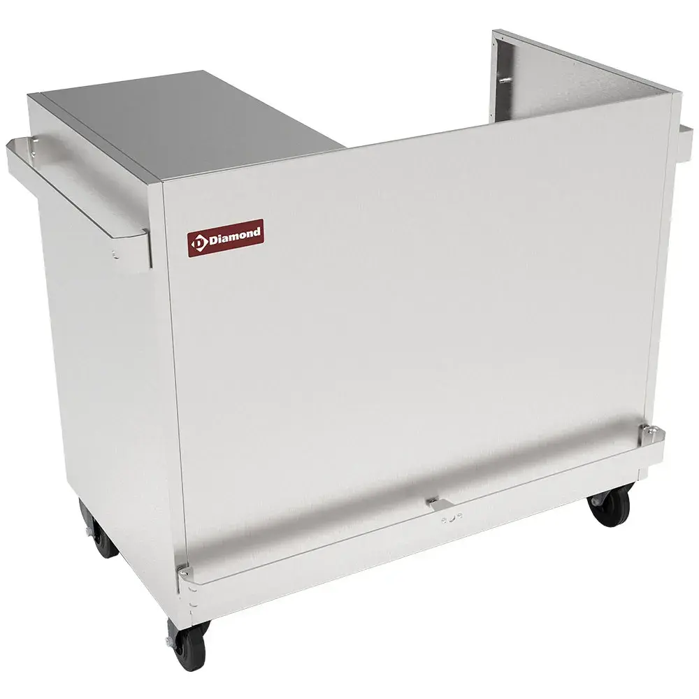 Onderstel R.V.S. op wielen voor vitrine VBME-2X