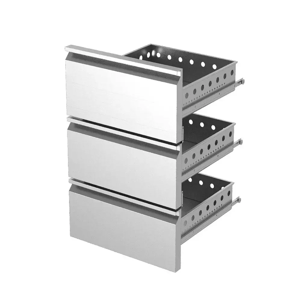 Stainless steel drawer block kit (1/3+1/3+1/3) x KBR… - Main Image