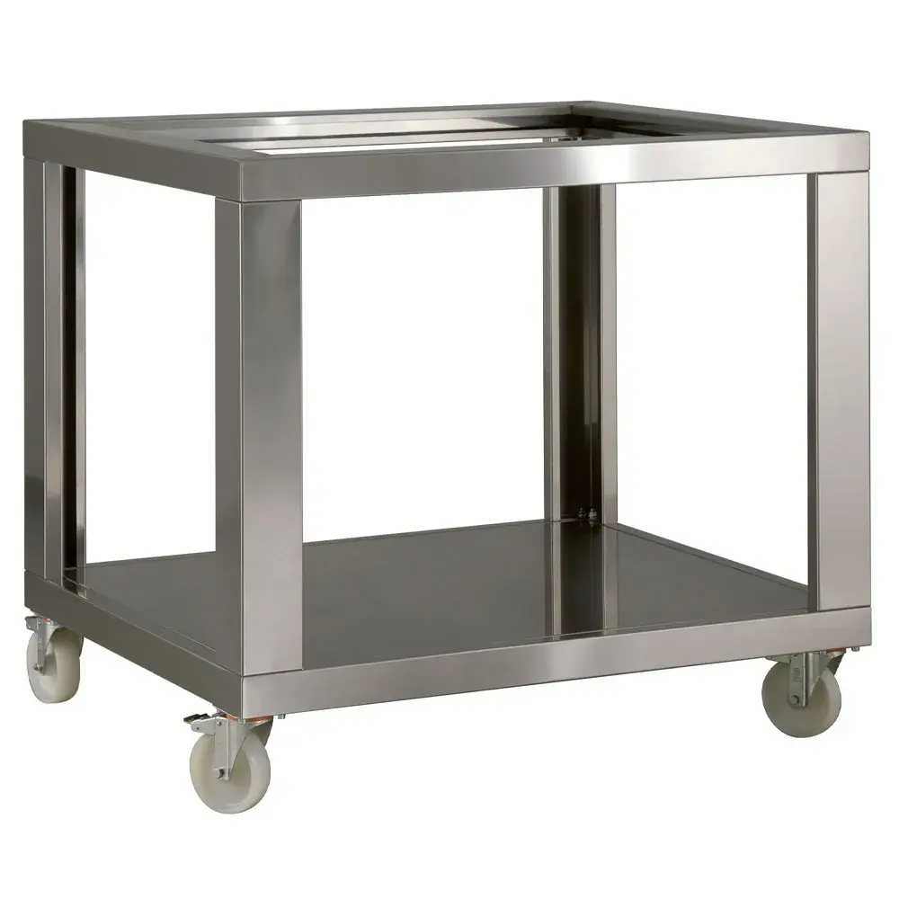 Stainless steel support LD9/35-N, nylon wheels, 2 with brakes - Main Image
