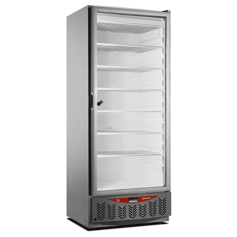 Static freezer, glass door, 525 liters, GN2/1+600x400, stainless steel - Main Image