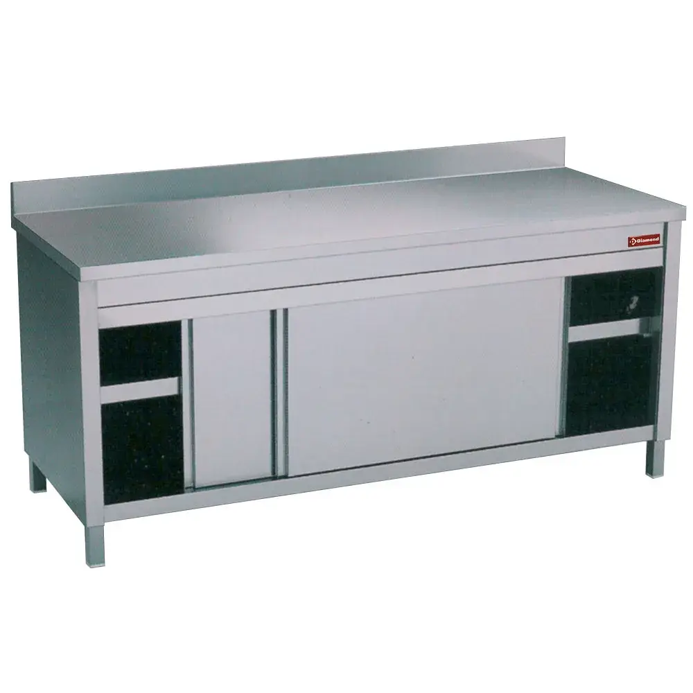 Table on cupboard 2 sliding doors + edge - Main Image