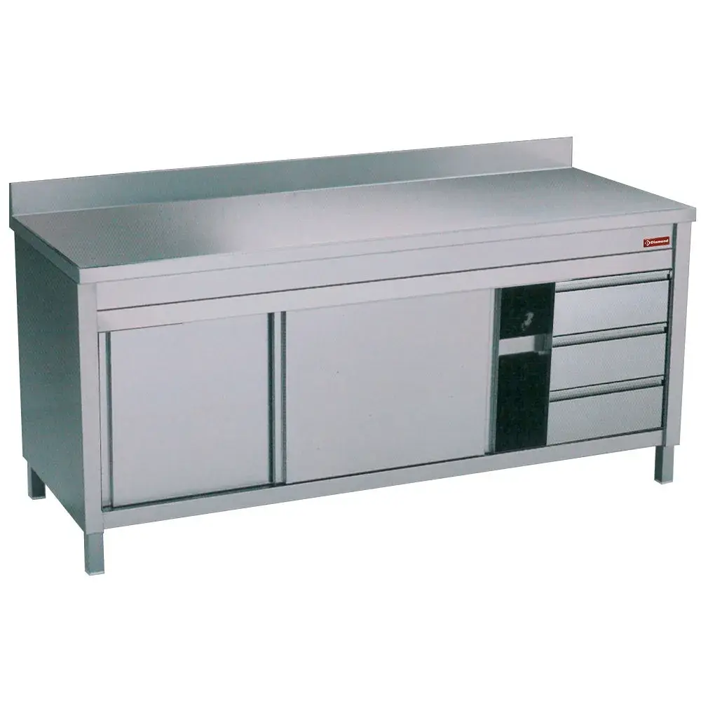 table on cupboard slid. doors+ 3 draw. edge - Main Image