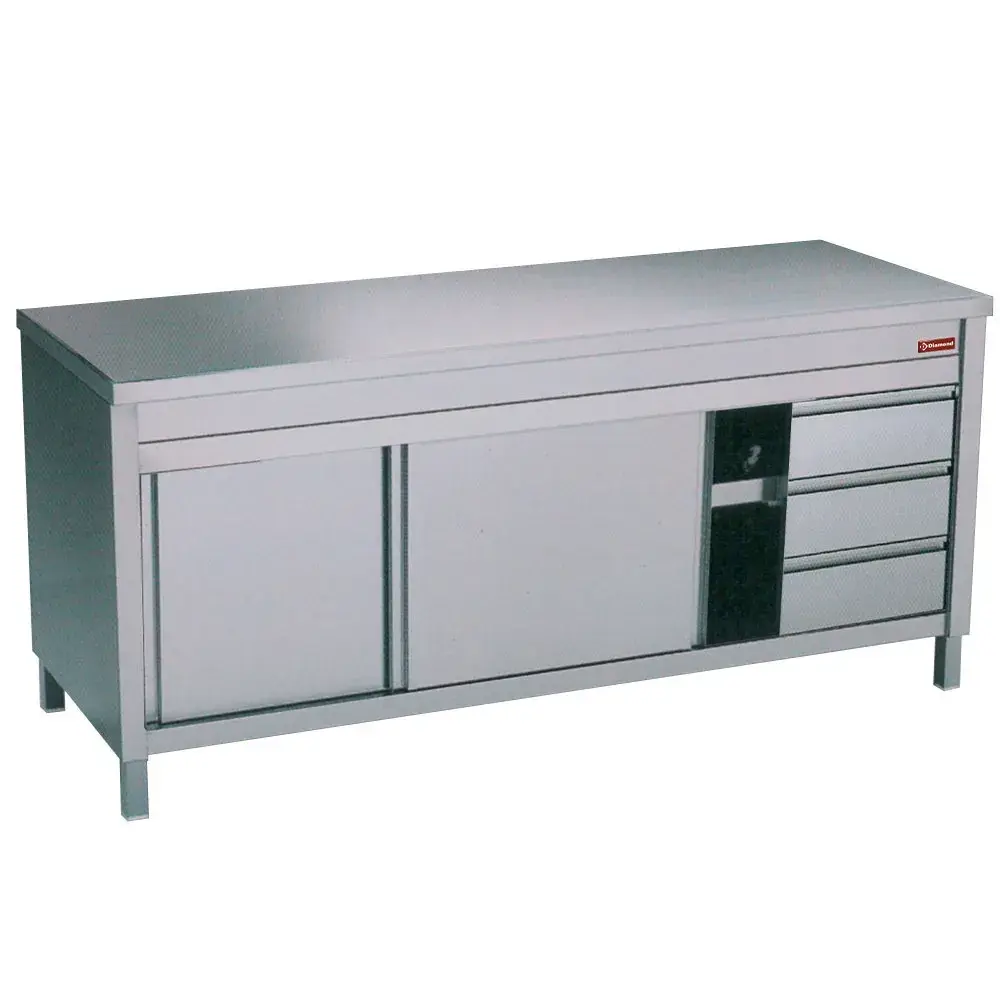 Table on neutral cupboard and 3 drawers on the right - Main Image