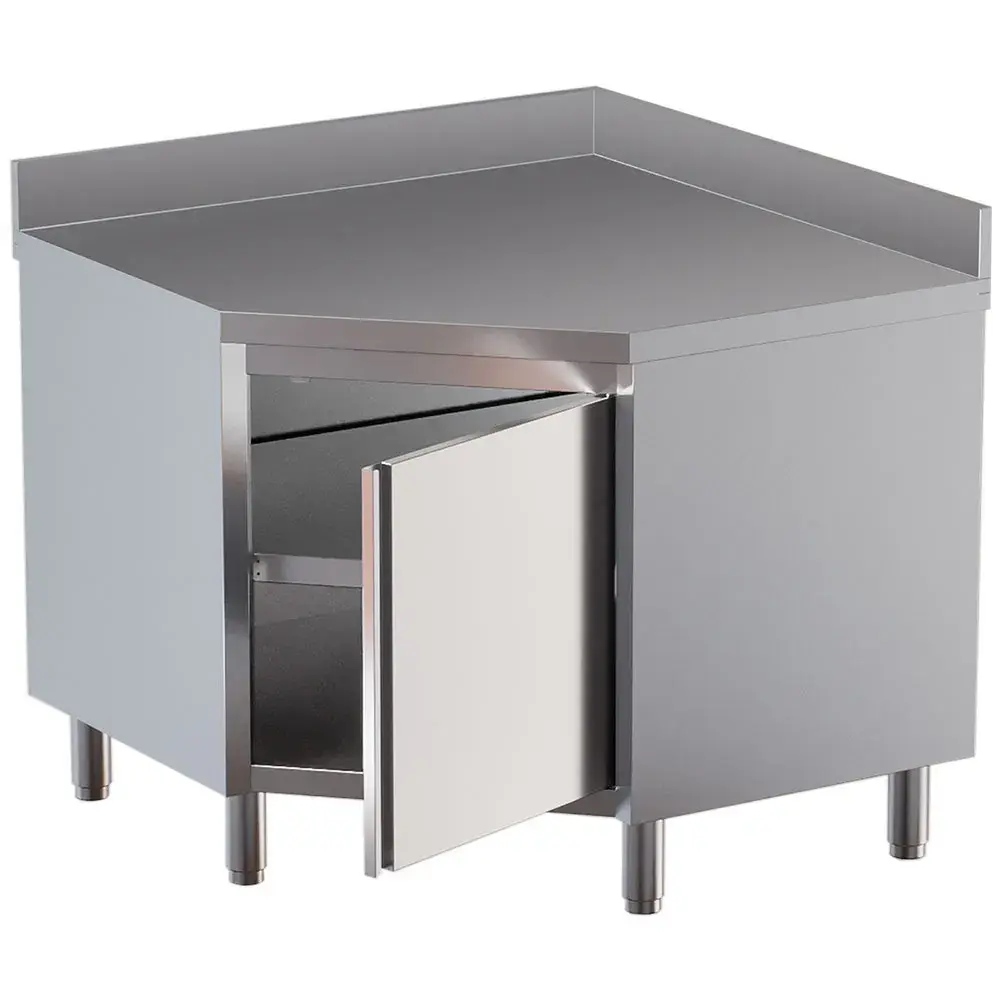 Tables on cupboard with angle 90°, with rear backsplash - Main Image