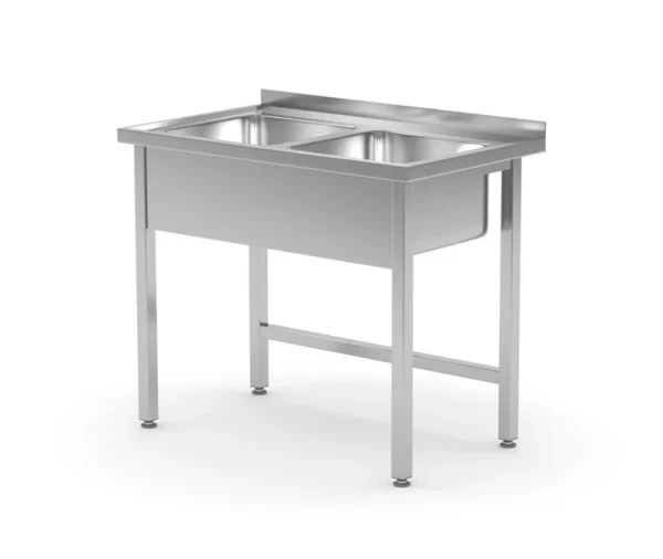 Tafel met 2 spoelbakken – gelast