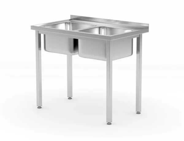 Tafel met 2 spoelbakken – met bouten