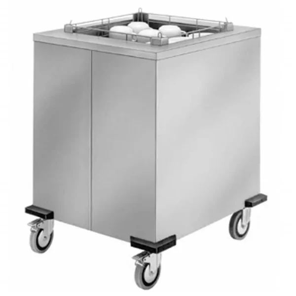 Onverwarmde stapelkar met veren voor manden van 500x500mm