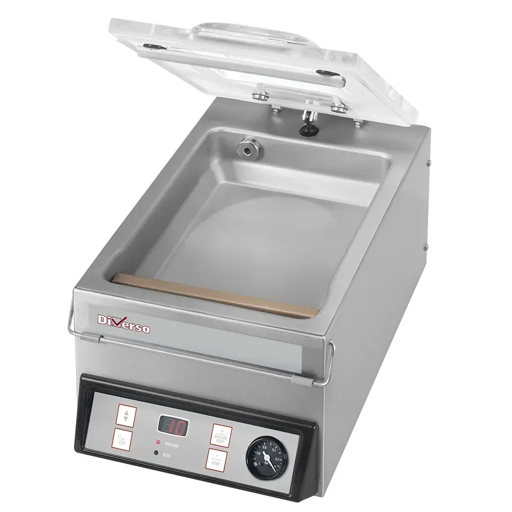 Vacuum machine, curved lid, stainless steel tank - 4 m3/h - Main Image