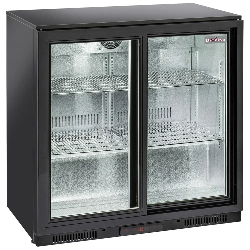 Ventilated "back bar" bottle cooler, 2 sliding glass doors - Main Image