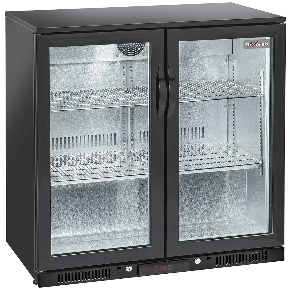 Ventilated "back bar" bottle cooler, 2 swing glass doors - Main Image