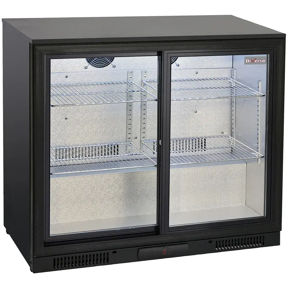 Ventilated bottle cooler, 2 sliding glass doors - Main Image