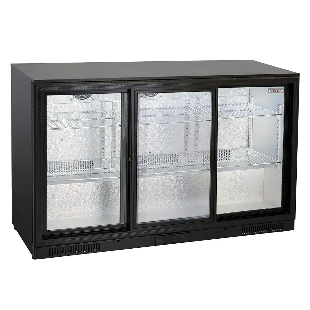 Ventilated bottle cooler, 3 sliding glass doors - Main Image