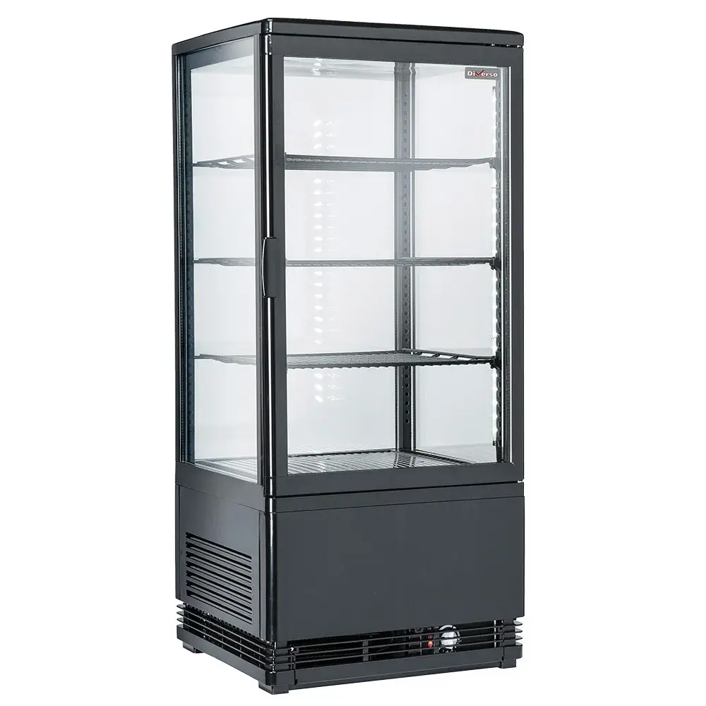 Ventilated display table model, 4 glazed sides, 4 levels, 80 litres - "Black" - Main Image