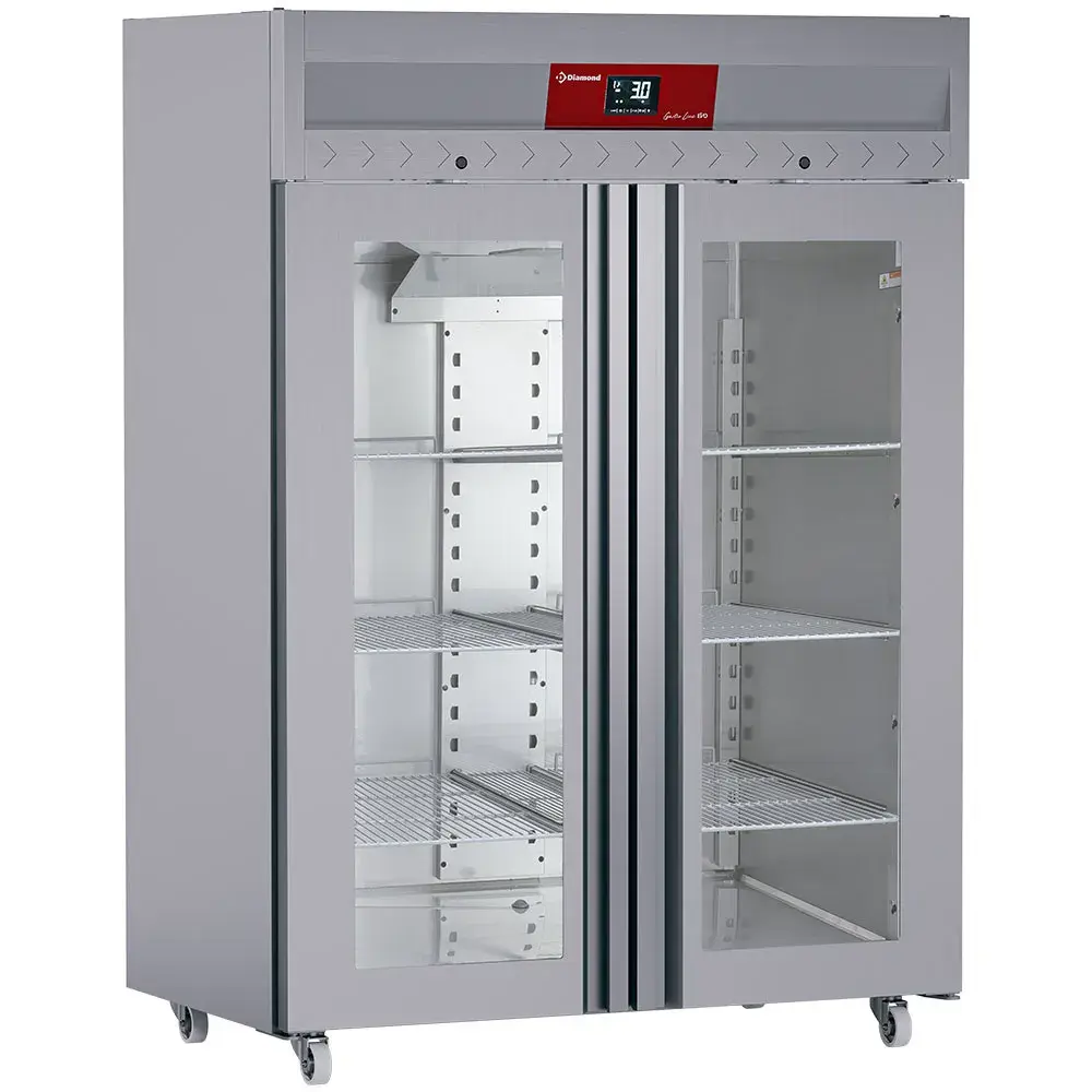 Ventilated freezer 1400 liters, 2 glass doors GN 2/1, on wheels - Main Image