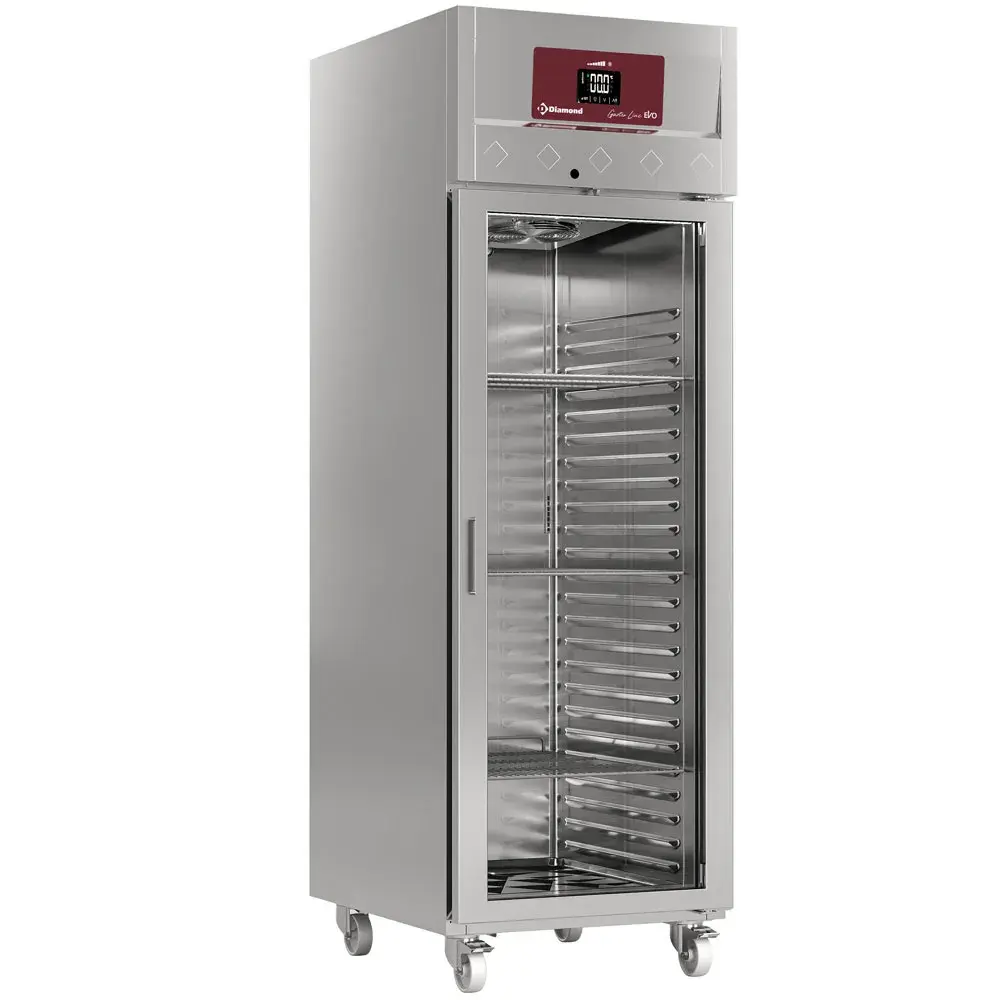 Ventilated freezer 700 liters, 1 glass door GN 2/1, on wheels - Main Image