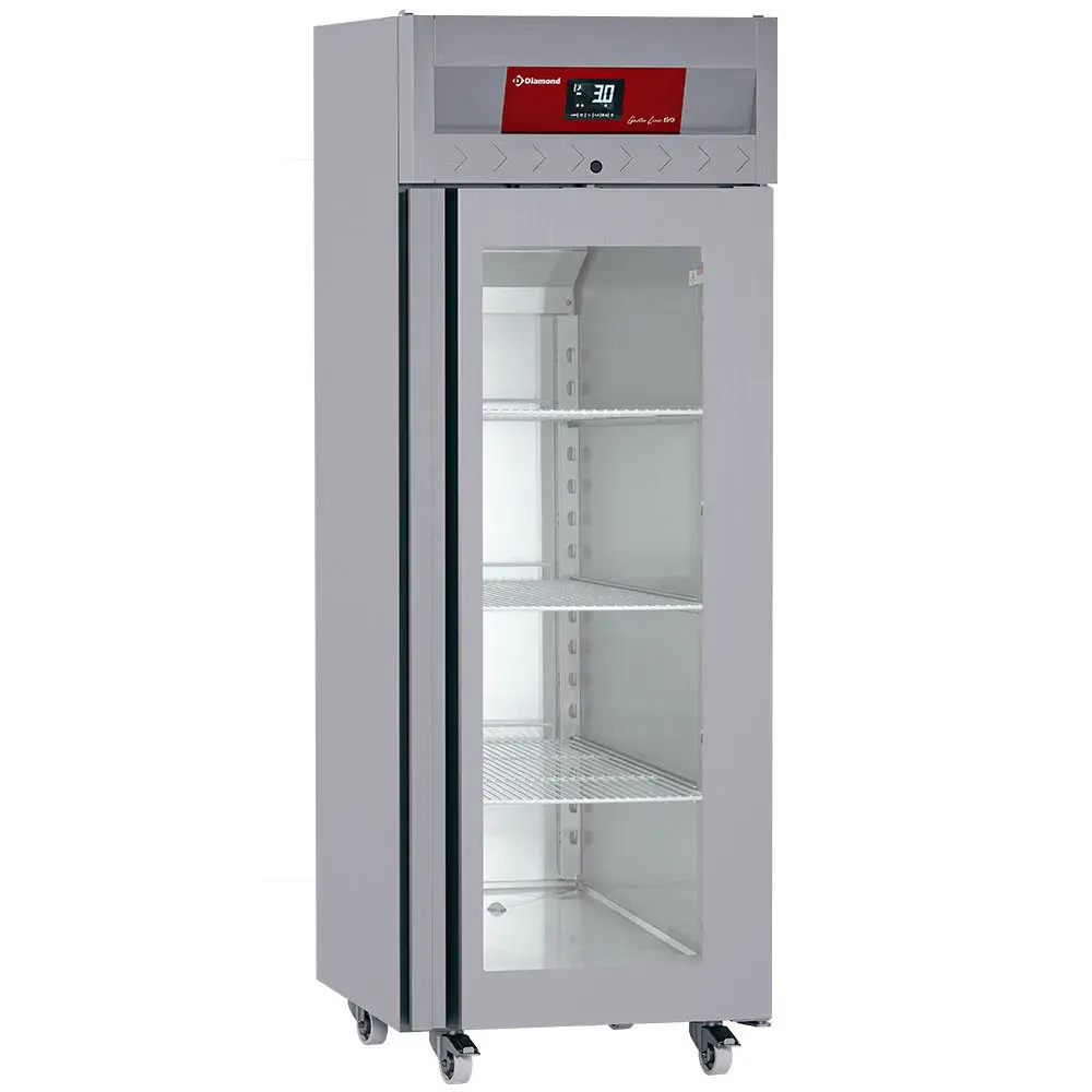 Ventilated freezer 700 liters, 1 glass door GN 2/1, on wheels - Main Image
