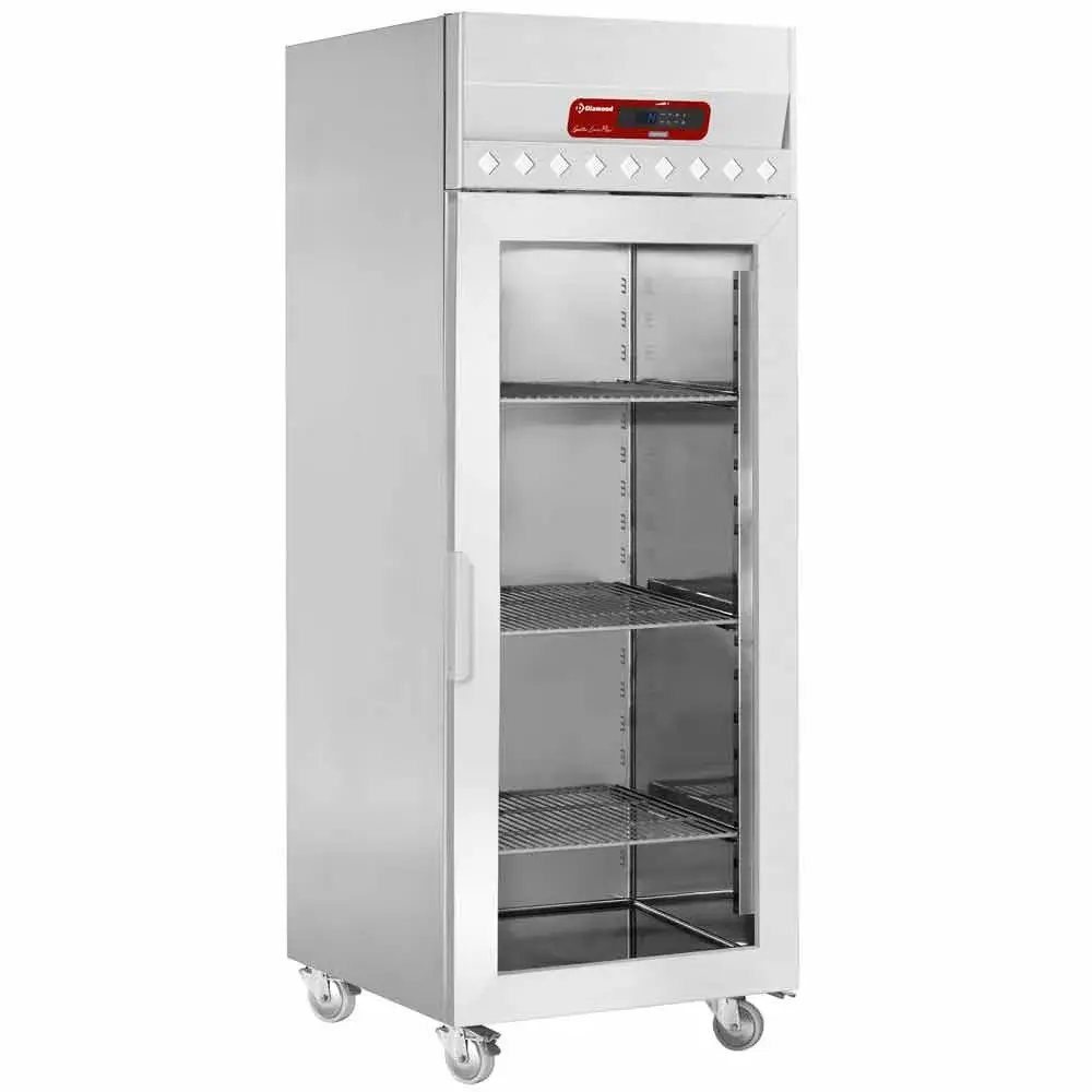 Ventilated freezer 700 liters, 1 glass door GN 2/1, on wheels - Main Image
