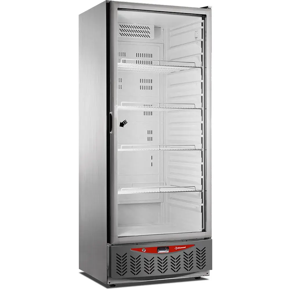 Ventilated fridge, 525 liters, glass door, GN2/1+600x400, stainless steel - Main Image