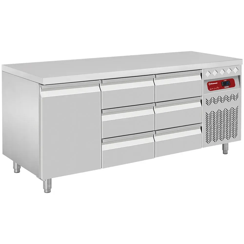 Ventilated refrigerated table, 3 doors GN 1/1, 405 Lit.+ 2x Kit of 3 drawers (1/3+1/3+1/3 h100mm), for DT... - Main Image