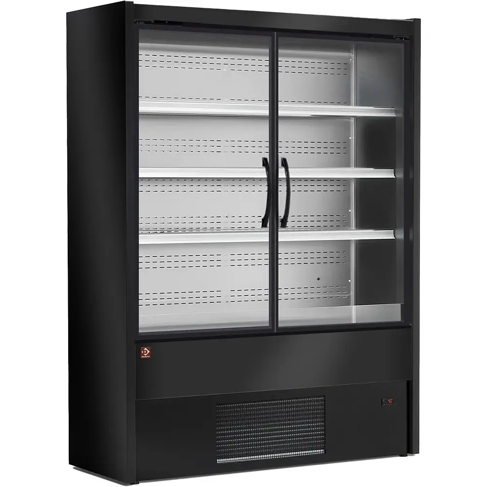 Ventilated refrigerated wall element, swing doors - BLACK - Main Image