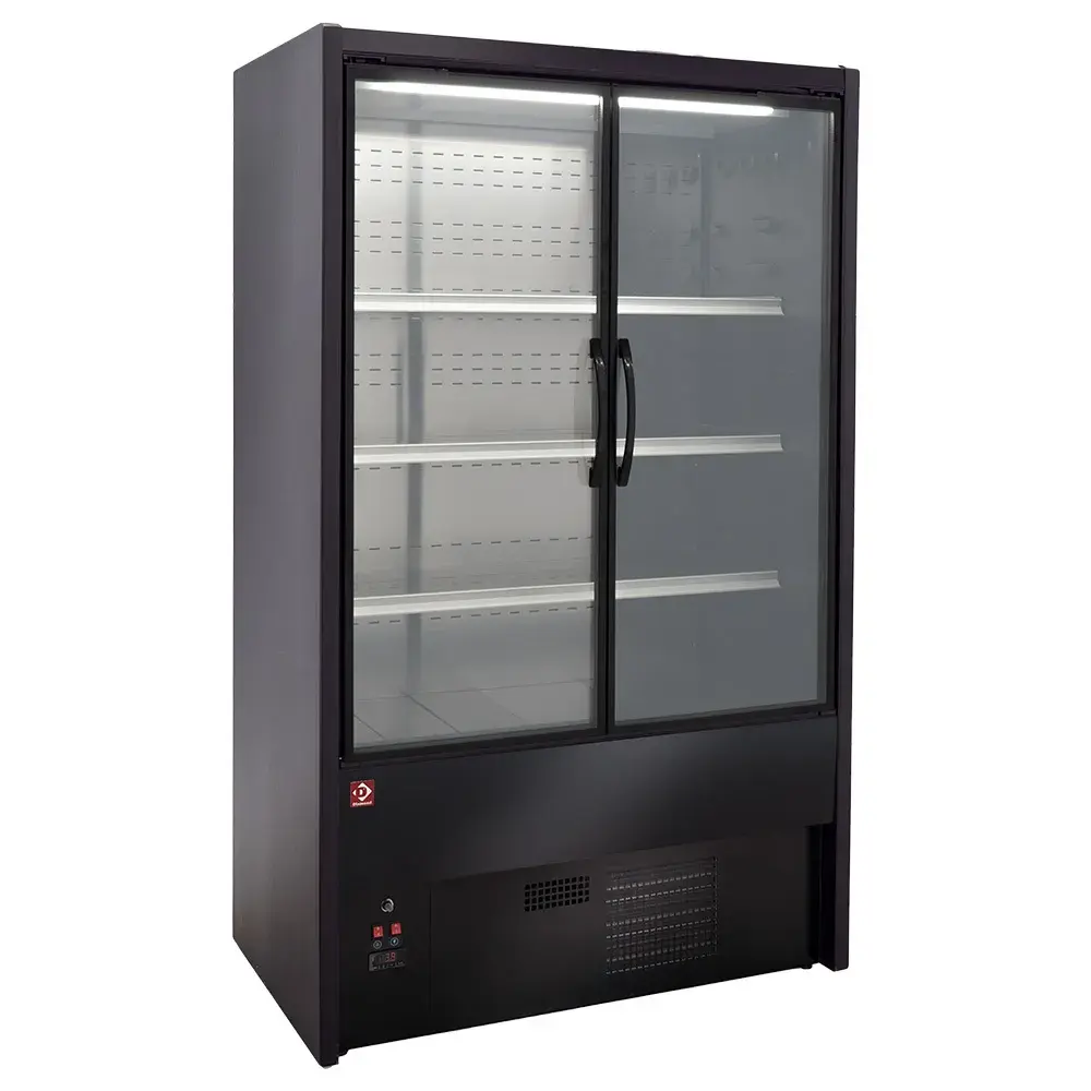 Ventilated refrigerated wall element, swing doors - BLACK - Main Image