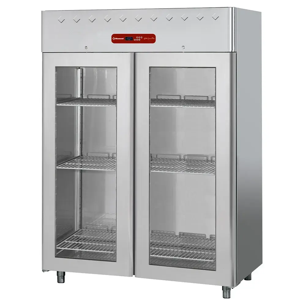 Ventilated refrigerator 1400 liters, 2 glass doors GN 2/1 - Main Image
