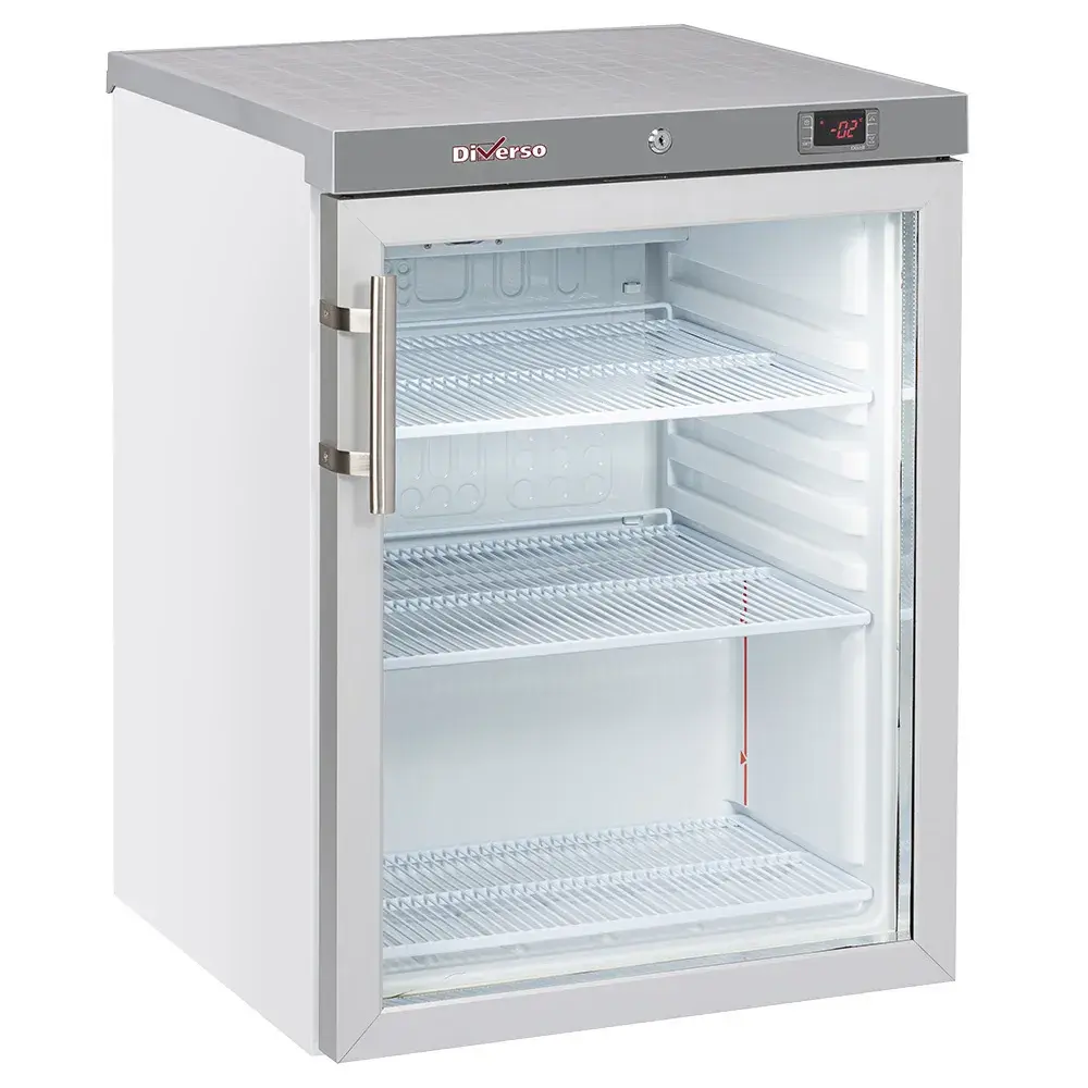 Ventilated refrigerator, glass door, 200 liters - white - Main Image