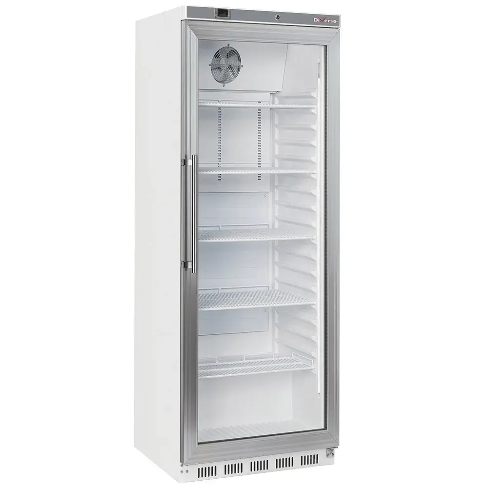 Ventilated refrigerator, glass door, 400 liters - white - Main Image