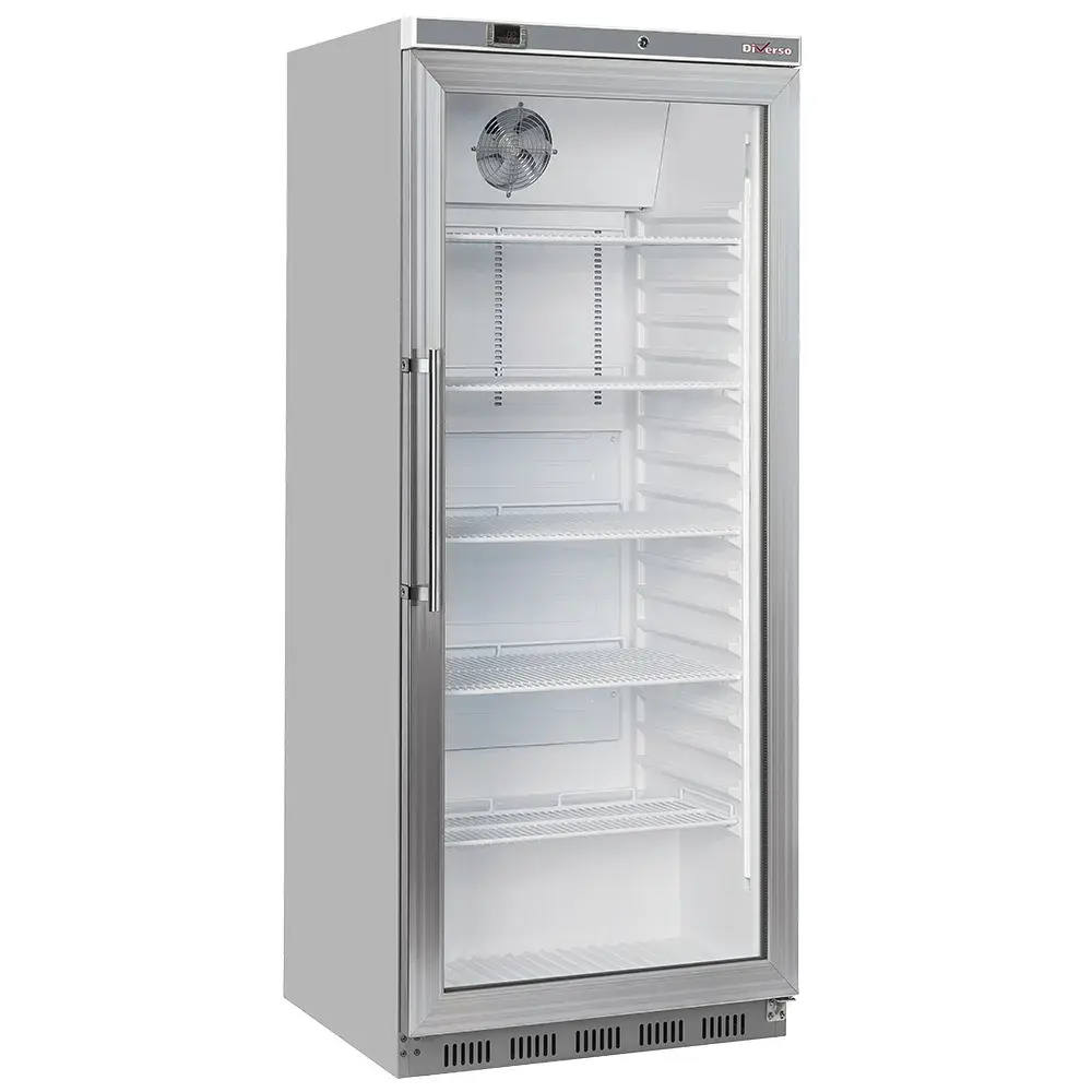 Ventilated refrigerator GN 2/1, glass door, 600 liters. stainless steel - Main Image