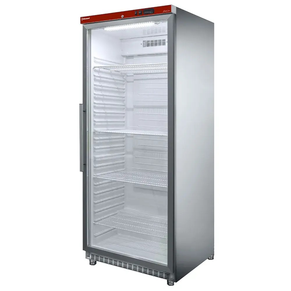 Ventilated refrigerator GN 2/1, glass door, 600 liters. stainless steel - Main Image