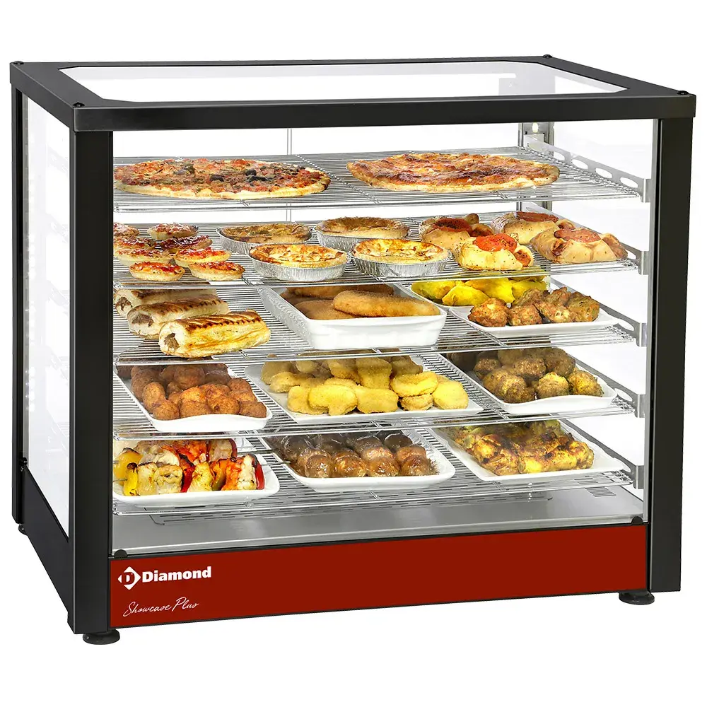 Ventilated warming display, 5 levels, panoramic (Black) - Main Image
