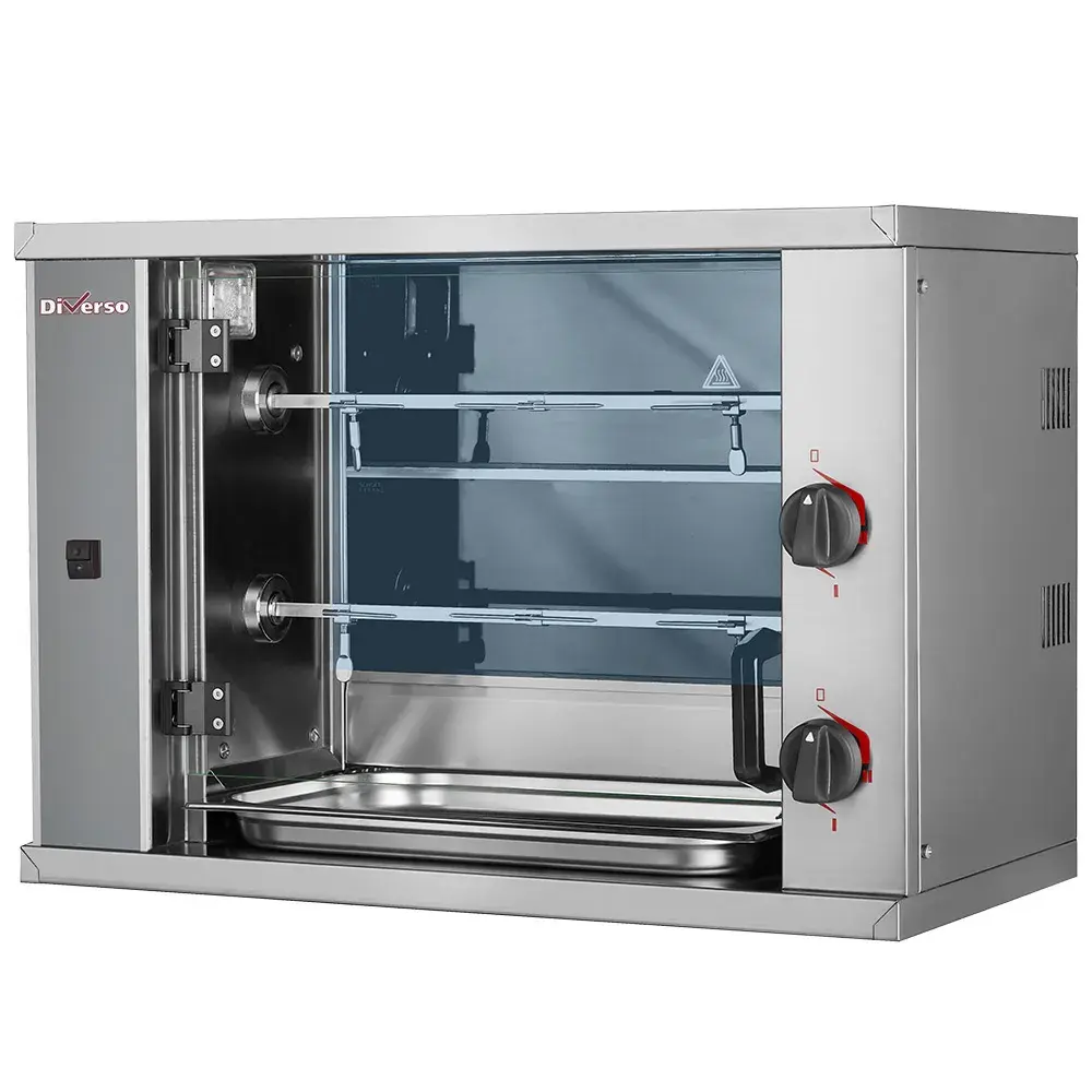 Vitroceramic chicken roaster, 2 spits (6 chickens) SMALL - Main Image