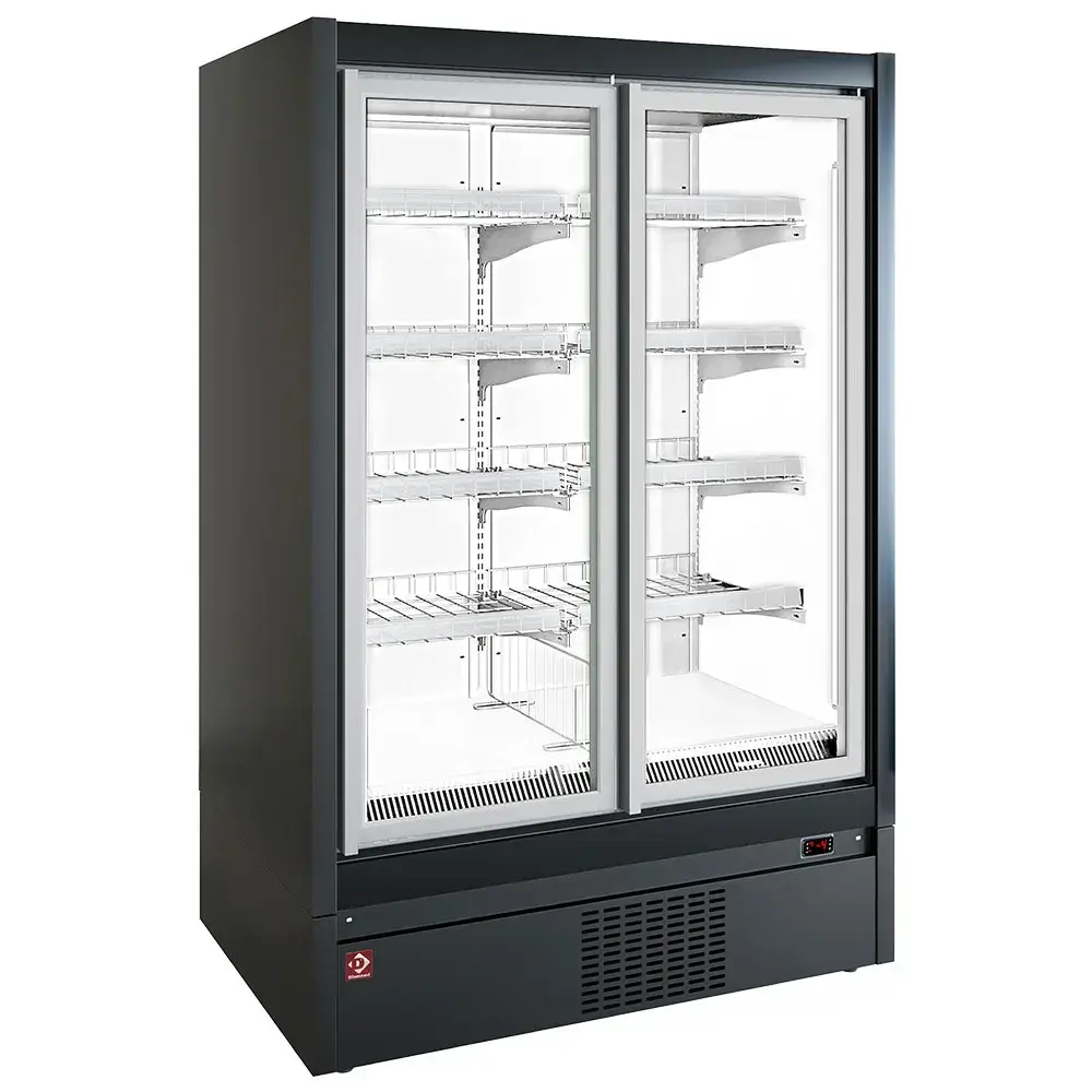 Wall-mounted freezer element, self-service, swinging doors - BLACK/WHITE - Main Image