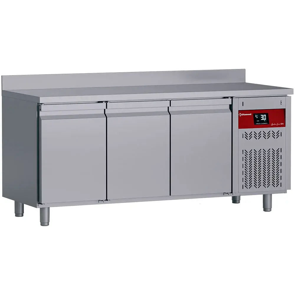 Wall-mounted ventilated refrigerated table, 3 doors GN 1/1, 405 liters - Main Image