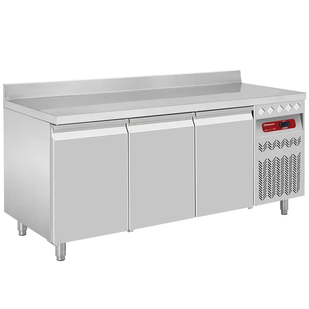 Wall-mounted ventilated refrigerated table, 3 doors GN 1/1, 405 liters - Main Image