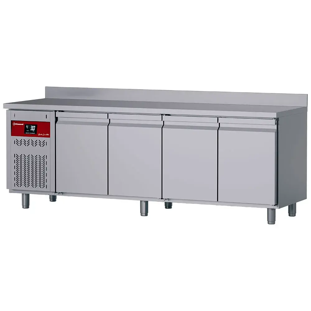 Wall-mounted ventilated refrigerated table, 4 doors GN 1/1, 550 Lit., unit on the left - Main Image