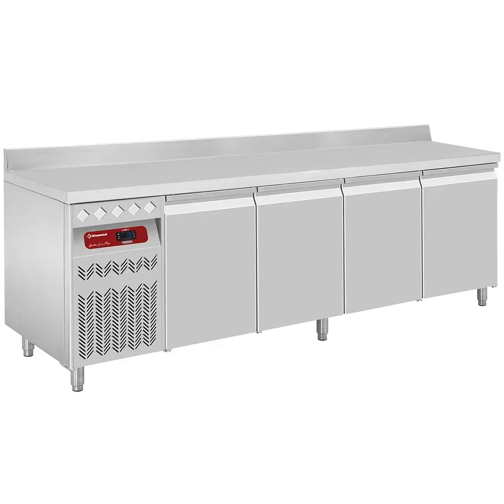 Wall-mounted ventilated refrigerated table, 4 doors GN 1/1, 550 Lit., unit on the left - Main Image