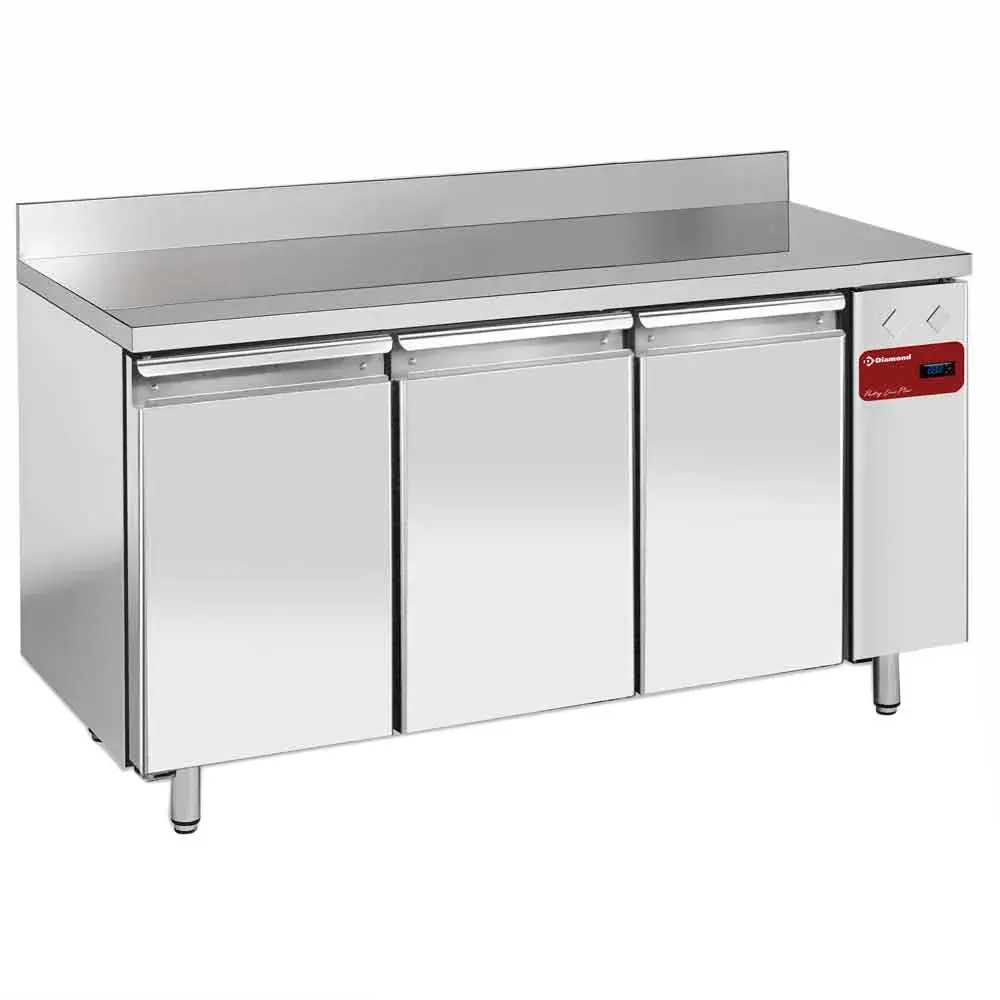Wall refrigerated table, ventilated, 3 doors EN 600x400, 550 liters (without group) - Main Image